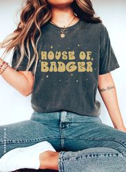 Retro House of Badger Unisex Tee Comfort Colors Hippie Wizard Yellow House 70s Potter Merch Vintage Aesthetic Universal