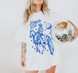 Ride or Die Shirt Comfort Colors Retro Tattoo Style Vintage Western Cowgirl Shirt Oversized Country T Shirt Wild West US