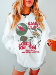 Santa World Tour Sweatshirt UNISEX Retro Santa Claus Shirt Christmas Pyjamas Christmas Gifts Matching Christmas Crewneck