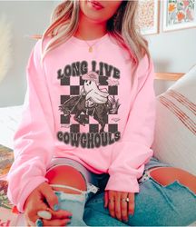 Western Halloween Sweaters Long Live Cowgirls Ghost Shirt Lets Go Ghouls Boo Haw Cowboy Halloween Party Gift Spooky Babe