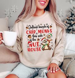 Jolliest Bunch of Chip Munks This Side of The Nuthouse Sweatshirt, Funny Christmas Sweater, Merry Christmas Hoodie, Chri