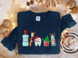 Funny Christmas Teeth Sweatshirt, Christmas Dentist Shirt, Christmas Gift For Dentist, Dental Assistant T-shirt, Christm