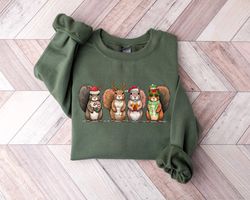 Squirrel Christmas Sweatshirt, Squirrel Christmas Light Shirt, Funny Christmas Animals Sweater, Christmas Gifts, Christm