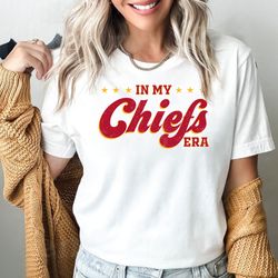 In My Chiefs Era Shirt, Womens Chiefs Fan Shirt, Football Swift T-Shirt, Chiefs Swiftie Tee, Swift Kelce Football Shirt