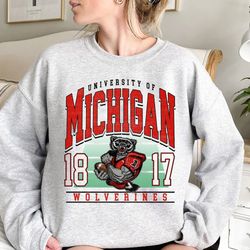 University of Michigan, NCAA, vintage shirt, vintage Michigan Wolverines sweatshirt, unisex t-shirt, sweatshirt, hoodie