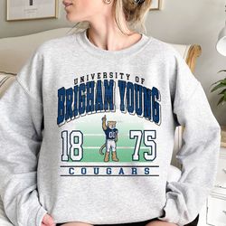 vintage brigham young football sweatshirt, brigham young football shirt, brigham young-cougars mascot shirt, ncaa footba