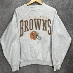 Vintage Cleveland Browns Sweatshirt, Vintage NFL Cleveland Browns Football Shirt