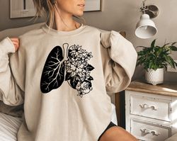 Floral Lungs Shirt, Anatomical Lungs Shirt, Nurse Tee, Nursing Student Shirt, Asthma, Floral Lungs Hoodie, Medical Stude