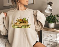 Frog And Toad Shirt, Vintage Classic Book Sweatshirt, Cottagecore Aesthetic, Aesthetic Frog Sweatshirt, Cute Ladies Tshi