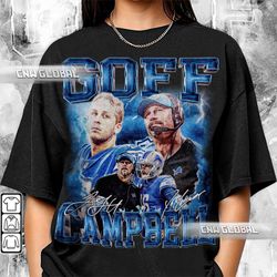 Jared Goff Dan Campbell Detroit Football Shirt, Bootleg Sport Christmas Gift Fathers Day Vintage 90s Y2K, Unisex Hoodie
