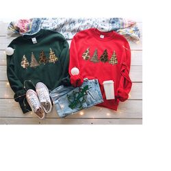 Western Christmas Tree Sweatshirt, Christmas Crewneck Sweater, Women Christmas Shirts, Holiday Gifts, Leopard Country Ch
