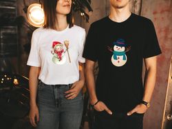 Snowman Christmas Shirts for Couple - Couples Christmas Shirts Matching - Mr. and Mrs. Christmas - Xmas Shirts for Him a