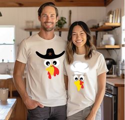 Thanksgiving Family Matching Shirt, Turkey Chef, Turkey Cherif, Turkey Face Shirt, Funny Thanksgiving Shirt, Thanksgivin