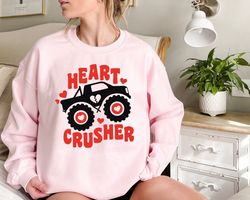 Heart Crusher Shirt, Monster Truck Shirt, Cute Valentines Day Shirt, Heart Crusher Tee, Gift for Girlfriend, Funny Valen