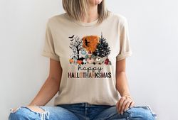 Happy Hallothanksmas Shirt, Funny Halloween Shirt, Thanksgiving Shirt, Christmas Shirt, Fall Sweatshirt, Holiday Season