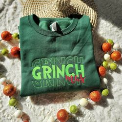 Grinch Christmas Sweatshirt Embroidered, Grinchmas Sweatshirt, Christmas Sweatshirt, Grinch sweater, Cute Christmas, Gri