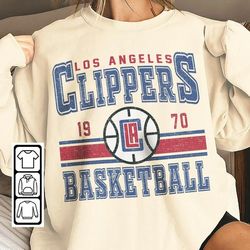 Los Angeles Basketball Vintage Sweatshirt, Clipper Retro Shirt, Gift For Fan Los Angeles Christmas, LA Basketball 90s Gr