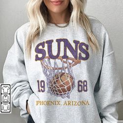 phoenix basketball vintage shirt, suns 90s basketball graphic tee, retro for women and men basketball fa