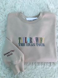 Taylor Swift The Eras Tour Hand Embroidered Sweatshirt, Embroidered Round Neck Sweatshirt, Gift For Friends