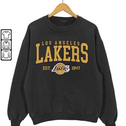 Vintage 90s Los Angeles Lakers Shirt, Crewneck Lakers Sweatshirt, Hoodie Retro For Women And Men Basketball Christmas