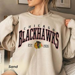 Vintage Chicago Blackhawks Sweatshirt, Blackhawks Tee, Hockey Sweatshirt, College Sweater, Hockey Fan Shirt, Chicago Hoc