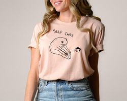 Funny Self Care Frog Shirt, Retro Vintage Self Care Shirt, Frog Lover Gift, Cool Frog Outfit, Cottagecore Frog Tshirt