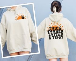 Retro Thick Tanned Tatted and Tanned Sweatshirt, Comfort Color Oversized Tshirt, Beach Shirt, Lounge Comfort Hoodie, Lak