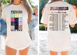 Princess Eras Tour Double-Sided Shirt, Disney Princess Shirt, Midnight Shirt, Birthday Princess Shirt, Cinderella Shirt,