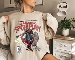 Vintage Spider man Sweatshirt, Spider Punk Sweatshirt, Spider Man Across the Spider-Verse Shirt, Marvel Shirt, Marvel Fa