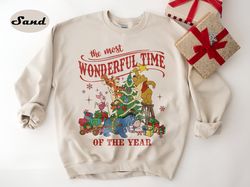 Vintage Winnie The Pooh Christmas Sweatshirt, The Most Wornderful Time Of The Year Winnie The Pooh Christmas Shirt, Disn