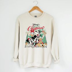 Vintage Disney Christmas Sweatshirt, Disneyworld Christmas Shirt, Mickey And Friends Christmas Sweatshirt, Disney Family