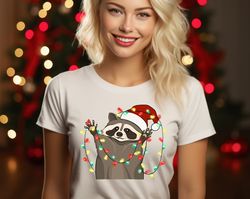 Christmas Raccoon tee, Raccoon Lover Tee, Raccoon Shirt, Kids Animal Shirt, Christmas Shirt , Merry Christmas Tee
