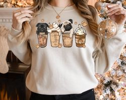 Coffee Dog Mom Sweatshirt, Christmas Sweatshirt, Coffee Lover Sweatshirt, Coffee And Dog, Dog Mom Gift