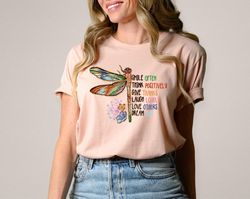 Inspirational Dragonfly Shirt,Aesthetic Clothes,Motivational Tee,Insect Shirt,Womens Clothing,Nature Lover,Cottagecore S