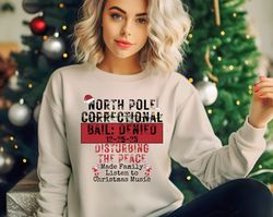 North Pole Christmas Matching Family Sweatshirt,Custom North Pole Correctional Christmas Sweatshirt,Funny Group Christma
