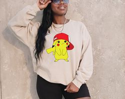 Pikachu Sweatshirt Pokemon Sweatshirt Anime Sweatshirt Anime Clothing Gift For Her Cute Gift For Kids Pika Pika T-Shirt