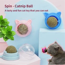 Catnip Wall Ball Cat Toys: Clean Mouth, Aid Digestion | Mint Licking Snacks & Accessories for Kittens