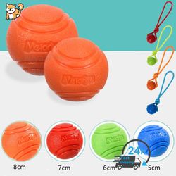 Indestructible Dog Ball Toy: Chew-Proof, Bouncy Rubber Ball with String - Interactive Pet Toy for Big Dogs and Puppies