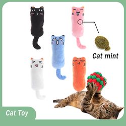 Interactive Plush Cat Toy: Fun Teeth Grinding Catnip Toy for Kittens with Vocal Feature and Mint Scent