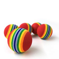 Colorful Pet Rainbow Foam Fetch Balls: Training Interactive Dog Toy Delivery Details