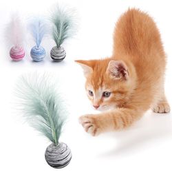 Cat Toy Delivery Details: Feathered Star Ball, Foam Ball, Interactive Plush Toys, Pet Supplies