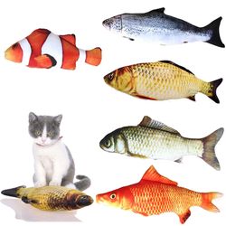 Interactive Cat Toy: Lifelike 20CM Fish for Endless Feline Fun - Battery-Free & Cotton Built