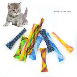 Colorful Spring Tube Cat Toy: Telescopic & Elastic for Grinding Claws - Pet Supplies Accessory