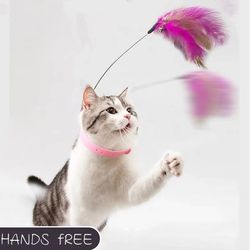 Engaging Interactive Cat Toys: Feather Teaser Stick with Bell, Perfect for Kitten Training and Play