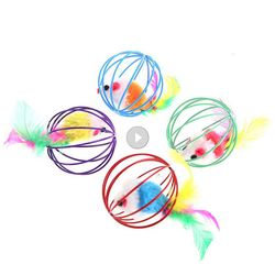 Colorful Cat Teaser Toy: Feather Wand with Bell for Interactive Play