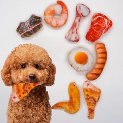Entertaining Squeaky Toys: Bite-Resistant Dog Toys - Meat, Seafood, and Ice Cream Series