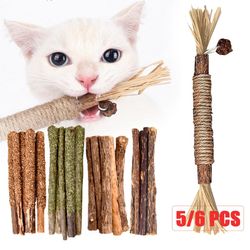 Natural Cat Mint Sticks: Chew Toys for Kittens, Pet Molar Sticks for Teeth Cleaning, Bite-Resistant Catnip Chews
