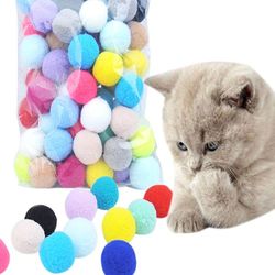 10 pcs/lot Interactive Cute Cat Toys: Stretch Plush Balls, Soft & Colorful - Assorted Fun for Playful Cats!