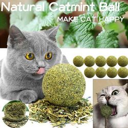 Safe & Healthy Edible Catnip Balls: Fun Cat Toys for Home Play - Promotes Dental & Digestive Health