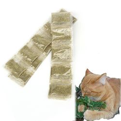 10PCS Catnip Bags: Natural Nepeta Cataria Toys for Cats - Chopped Leaf Powder & Cat Grass - Cat Mint Powder Included